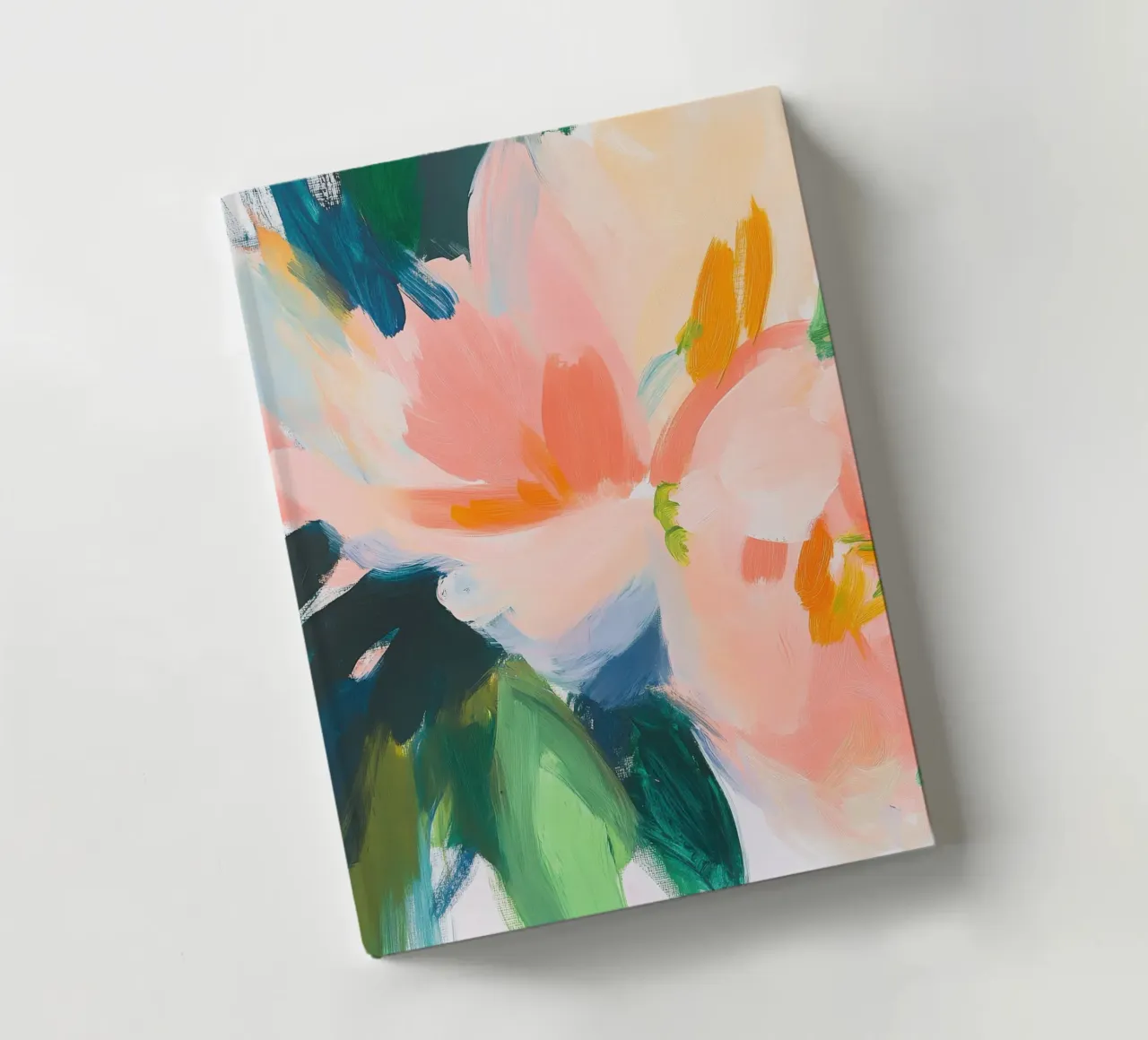 Two peonies in bloom - Abstract proximity notebook by Euphoria Theresa