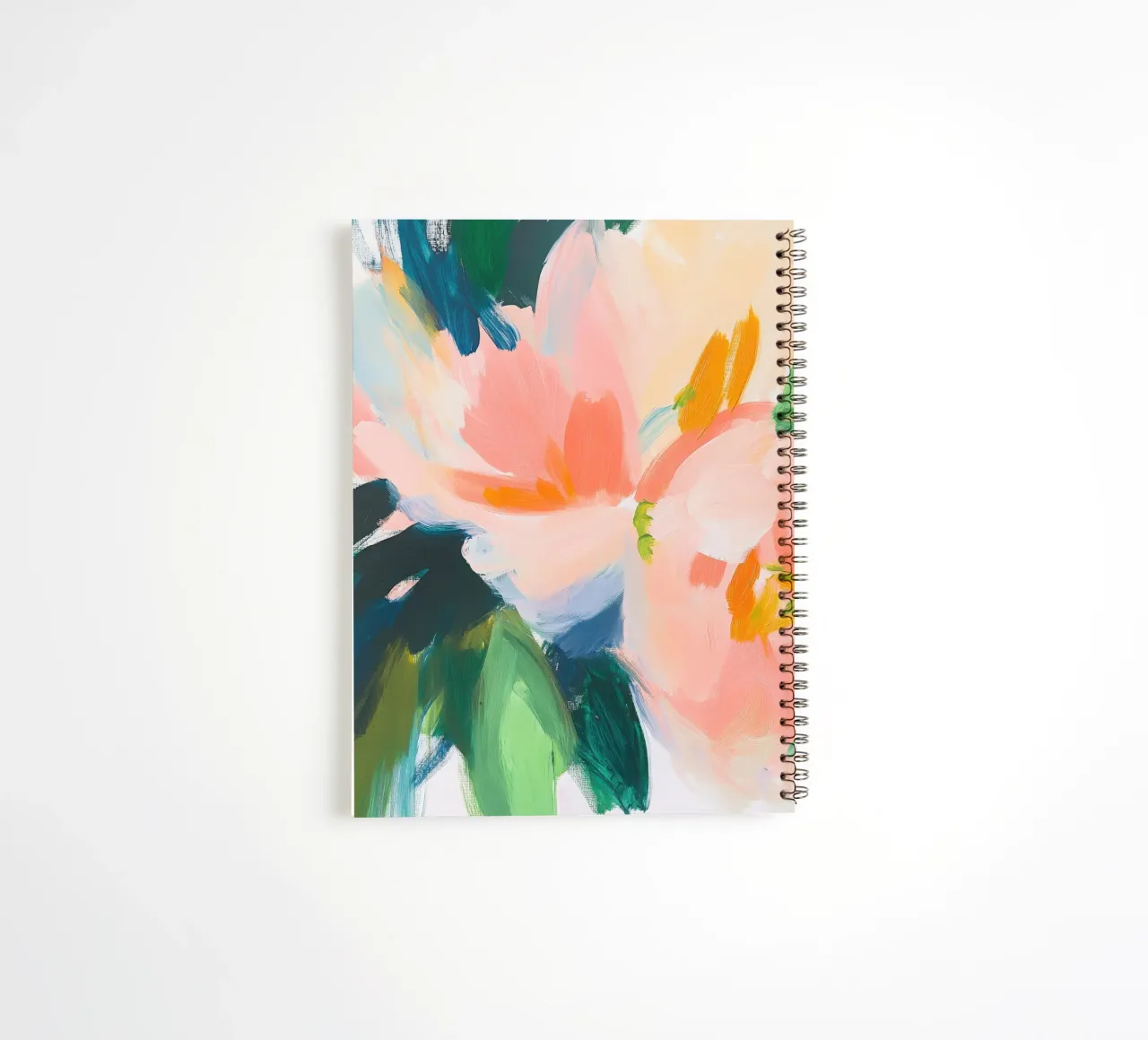 Two peonies in bloom - Abstract proximity spiral notebook by Euphoria Theresa