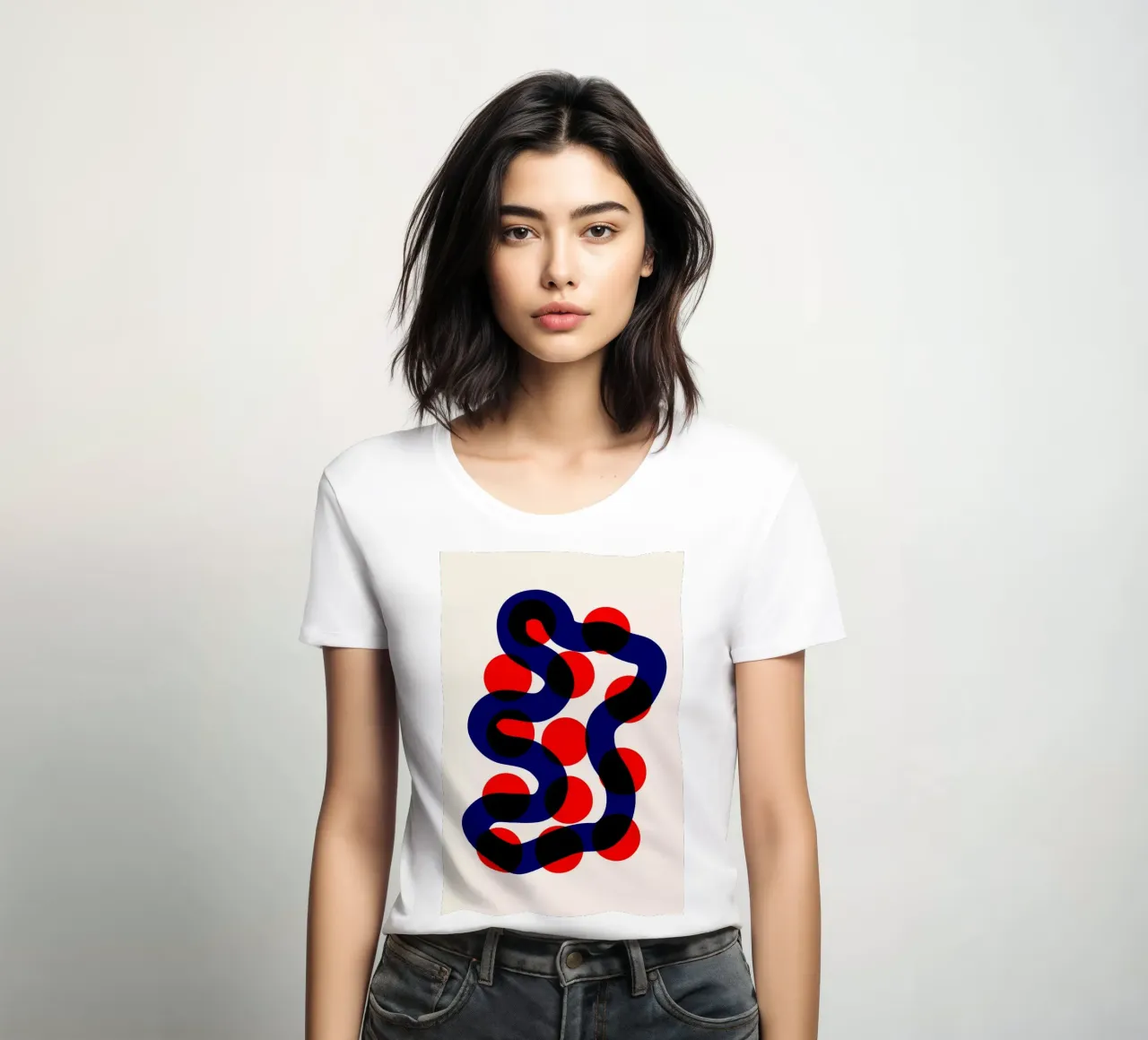 River Walk Abstract women's fitted t-shirt by Fox & Velvet