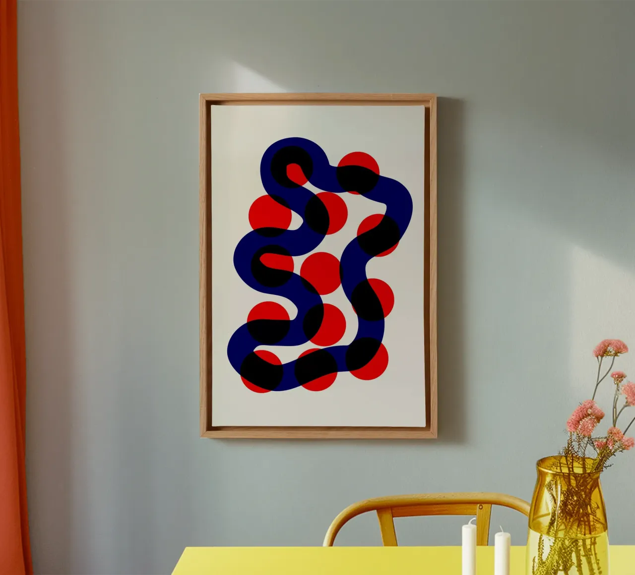 Rivierwandeling abstract canvas met Baklijst van Fox & Velvet