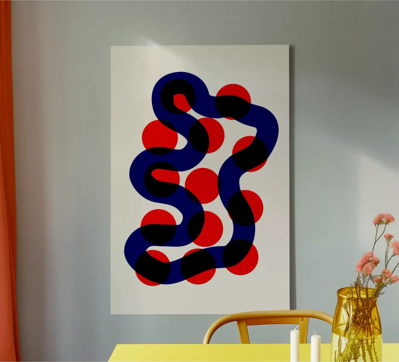 Rivierwandeling abstract canvas met Baklijst van Fox & Velvet