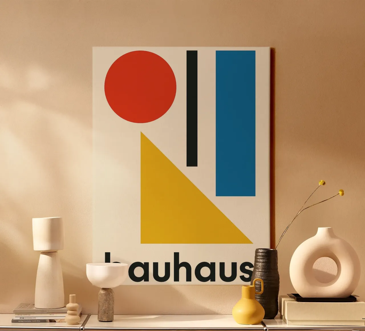 Bauhaus graphics - Geometric retro design canvas by Casa Calm