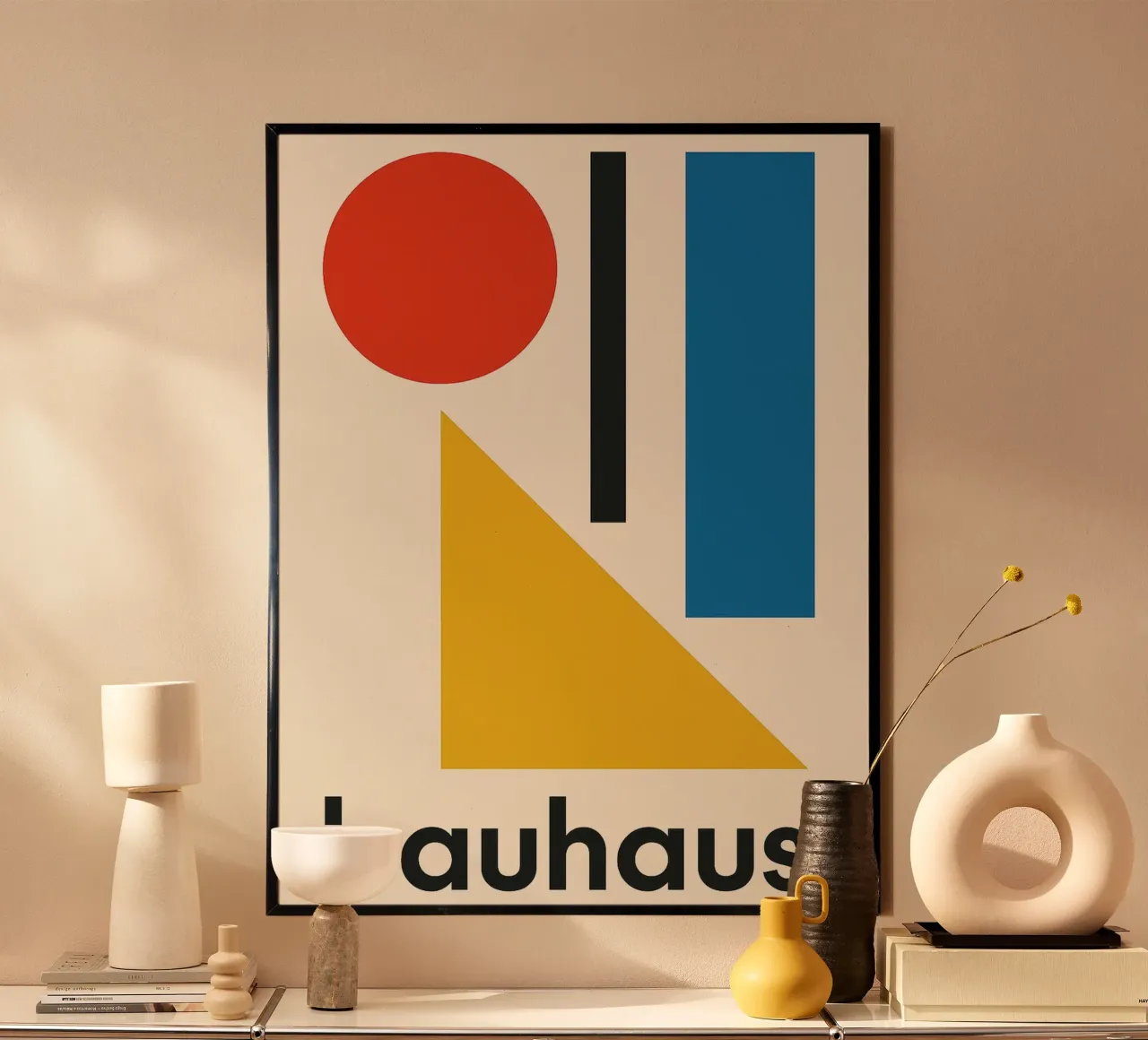 Grafica Bauhaus - Design geometrico retrò poster con telaio in legno da Casa Calm
