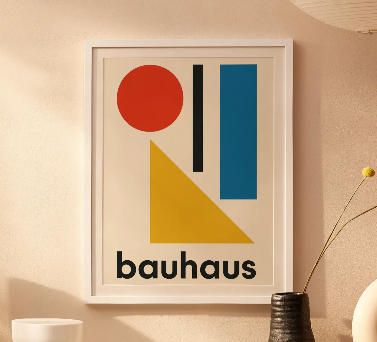 Grafica Bauhaus - Design geometrico retrò poster con telaio in legno da Casa Calm