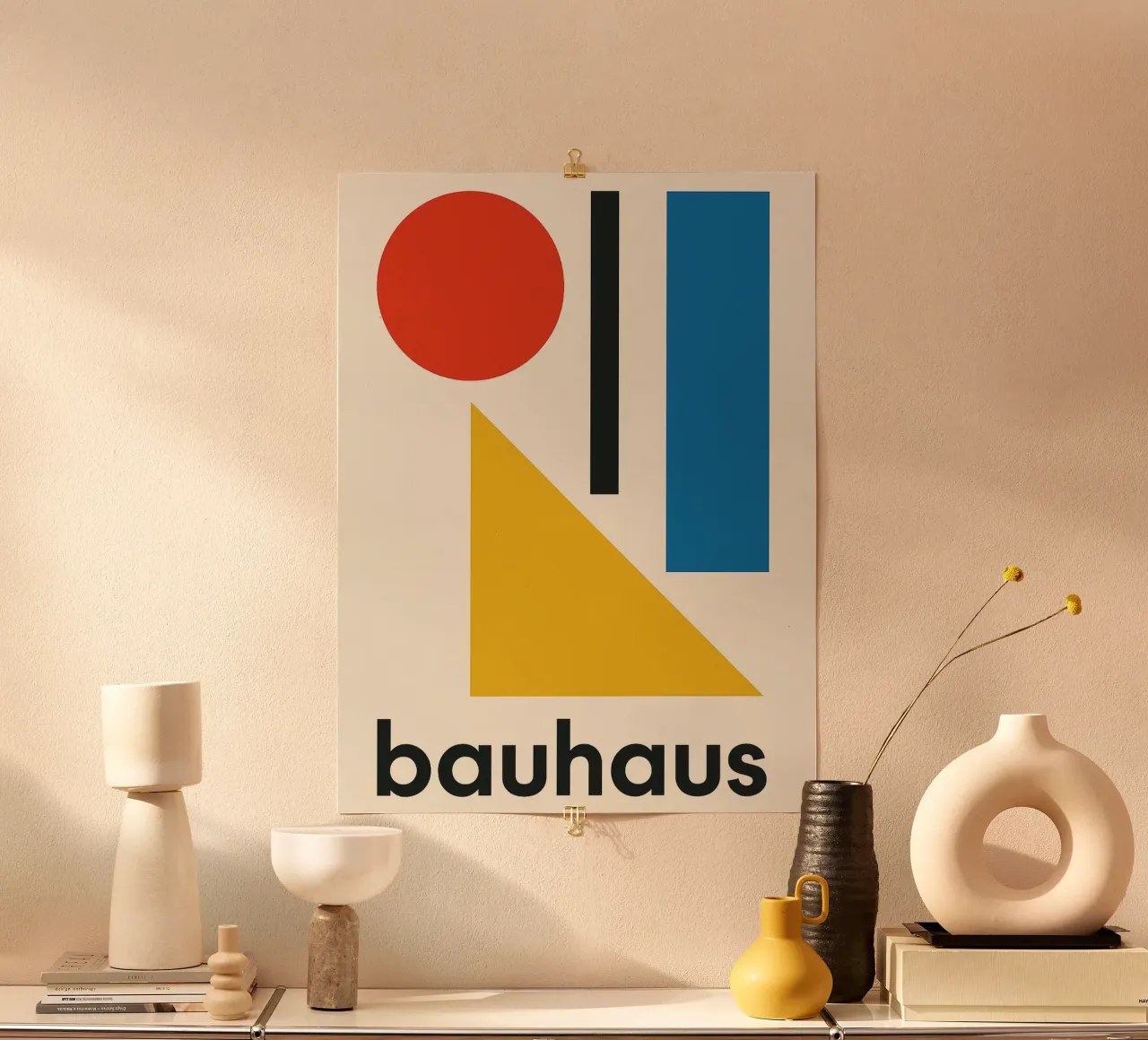 Grafica Bauhaus - Design geometrico retrò poster con telaio in legno da Casa Calm