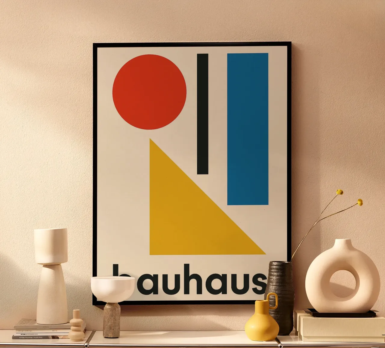Grafica Bauhaus - Design geometrico retrò poster con telaio in legno da Casa Calm