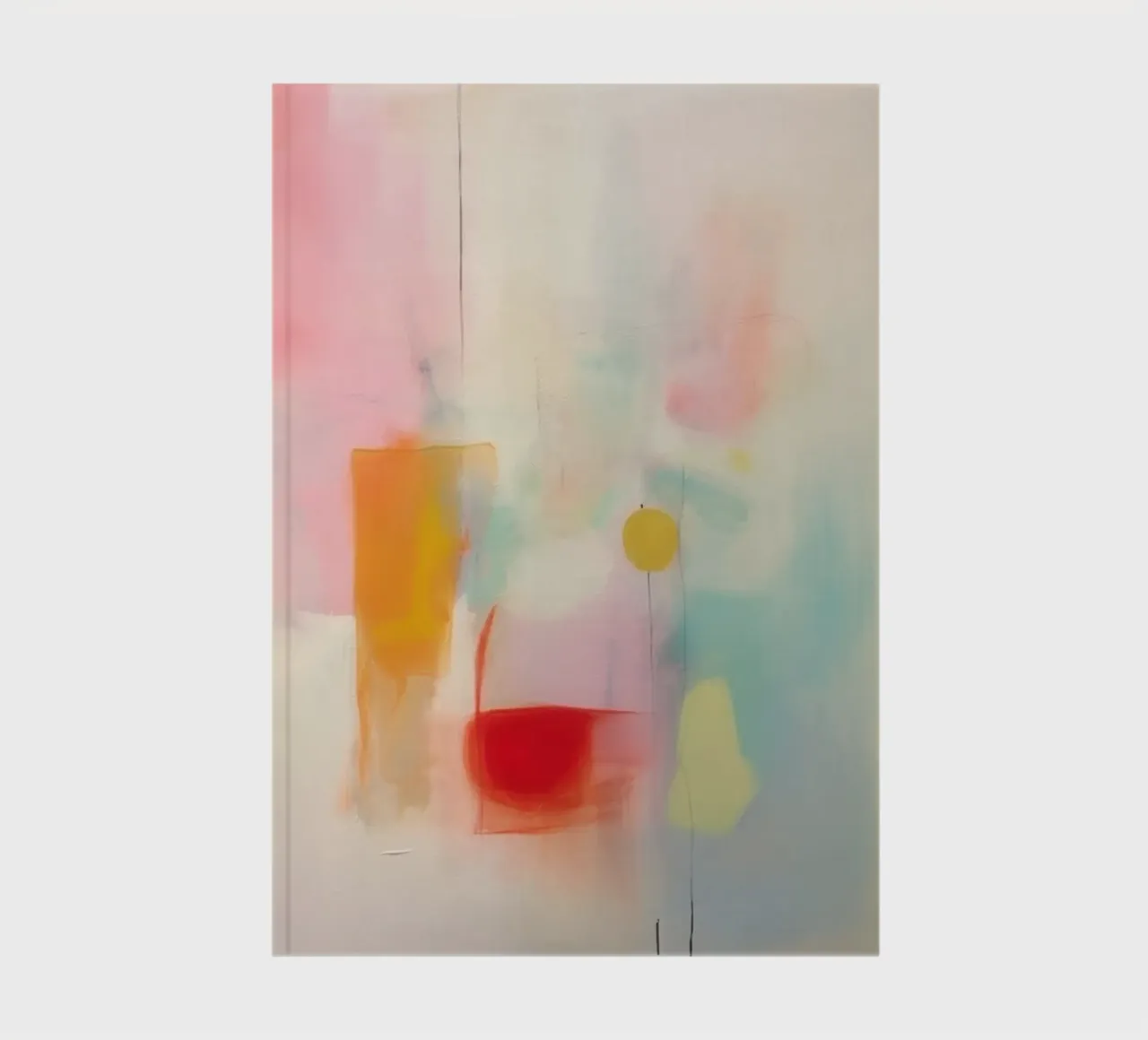 Pastel abstract with a red accent notebook by Euphoria Theresa