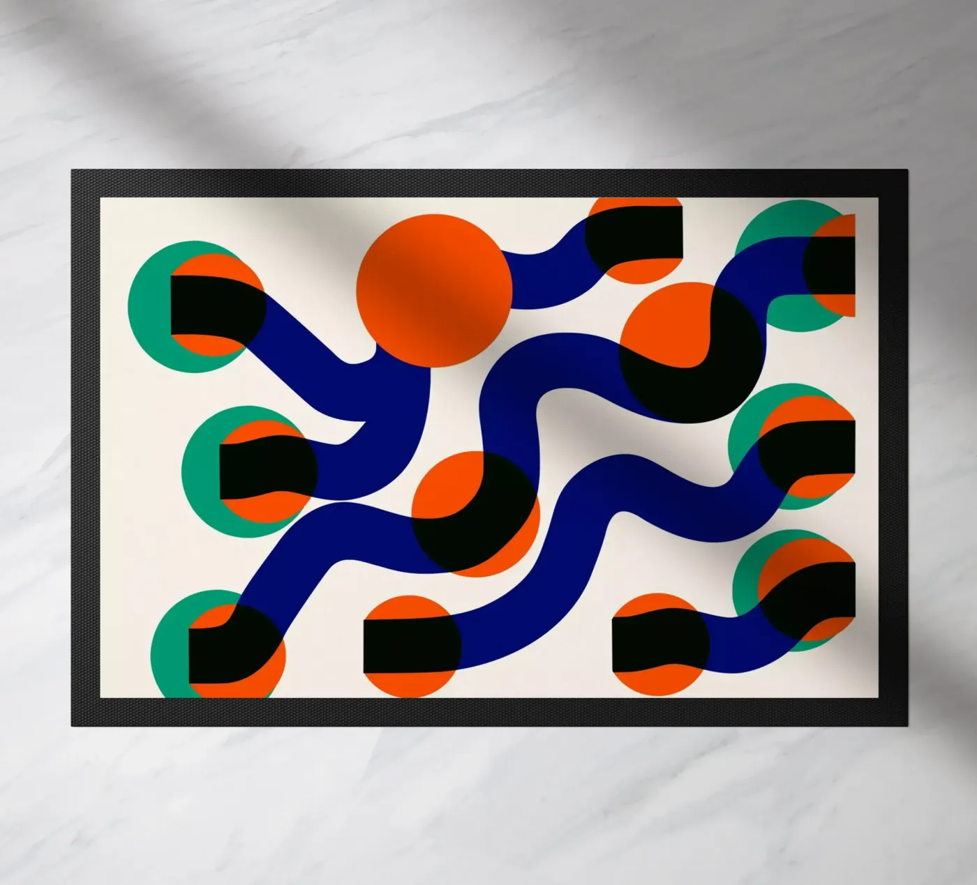 Surfing Waves Abstract doormat by Fox & Velvet