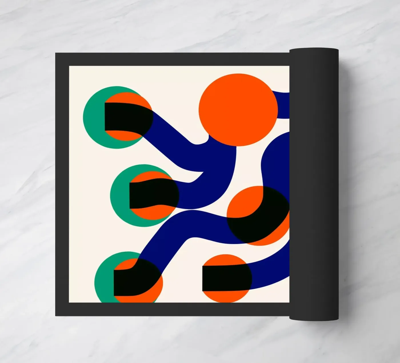Surfing Waves Abstract doormat by Fox & Velvet
