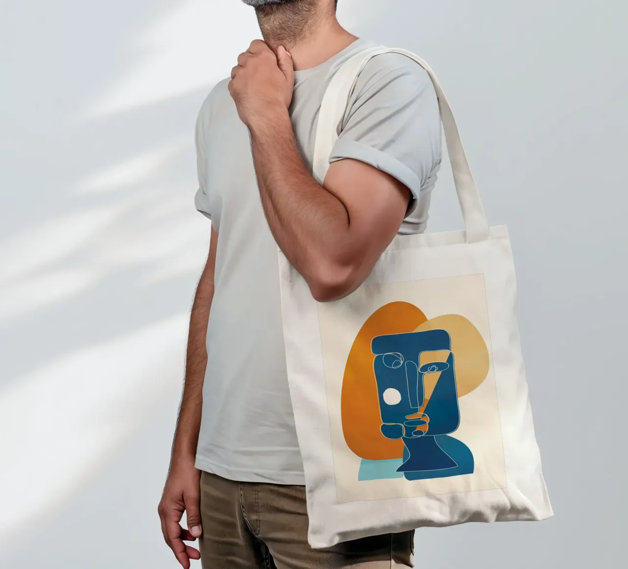 Abstract Mask Design 2 borsa in juta da cityart