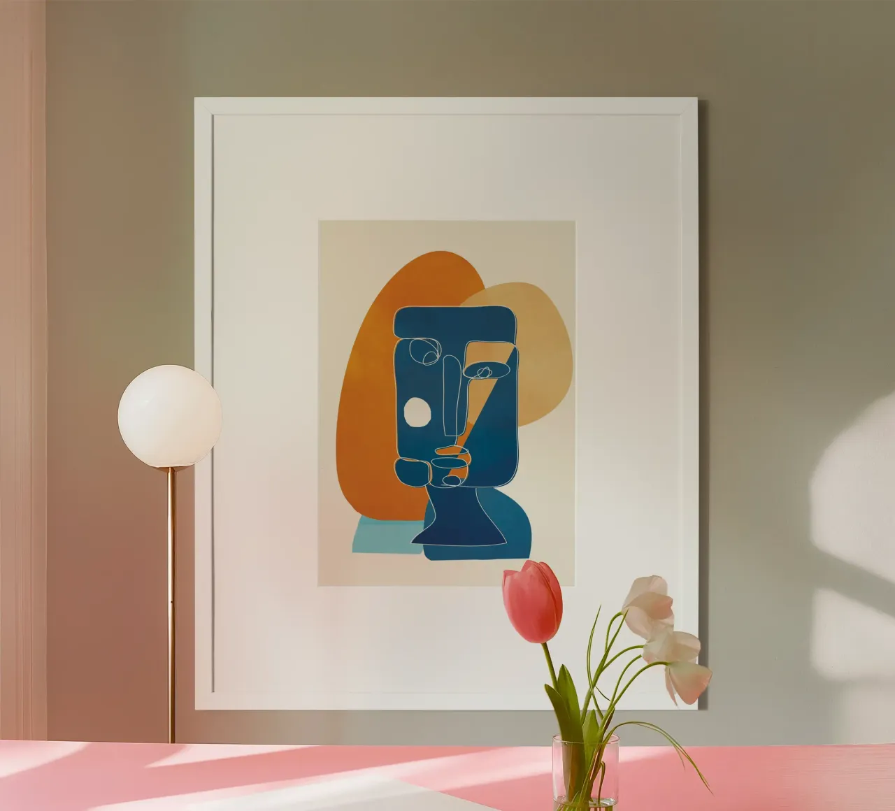 Abstract Mask Design 2 poster con telaio in legno da cityart