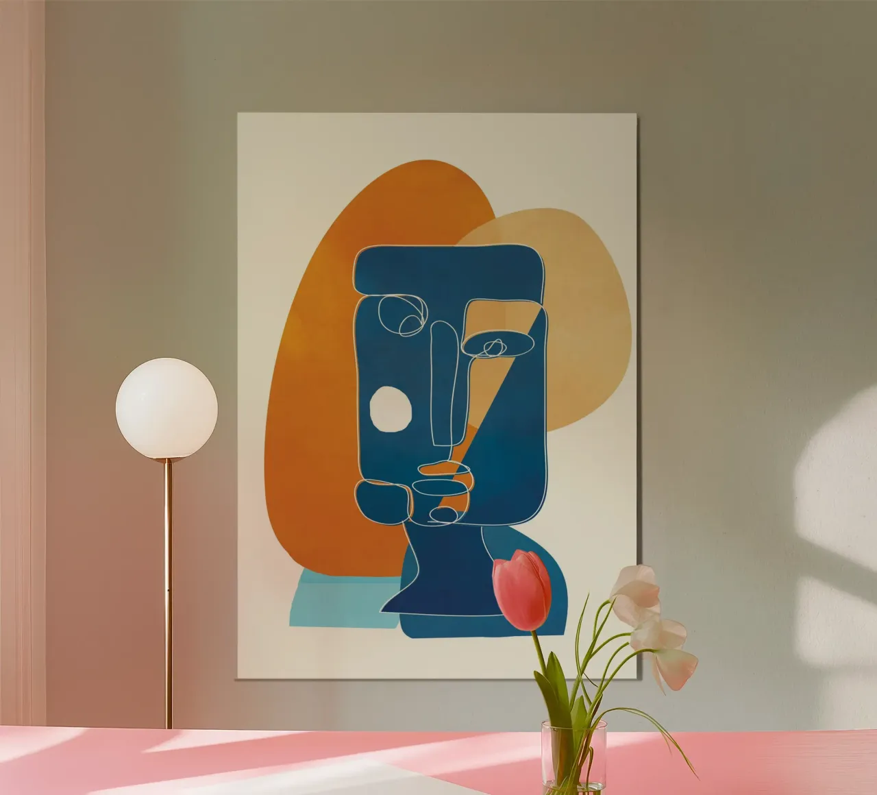 Abstract Mask Design 2 poster con telaio in legno da cityart