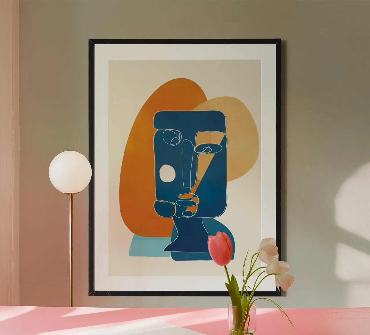 Abstract Mask Design 2 poster con telaio in legno da cityart