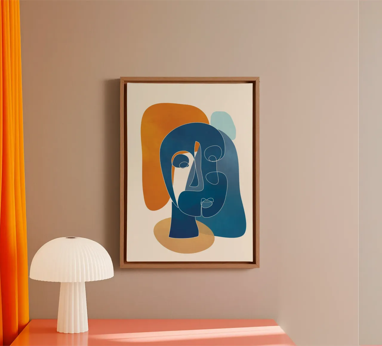 Abstract Mask Design 3 canvas with Floater frame by cityart