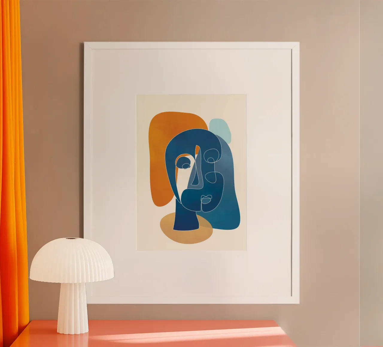 Abstract Mask Design 3 poster con telaio in legno da cityart