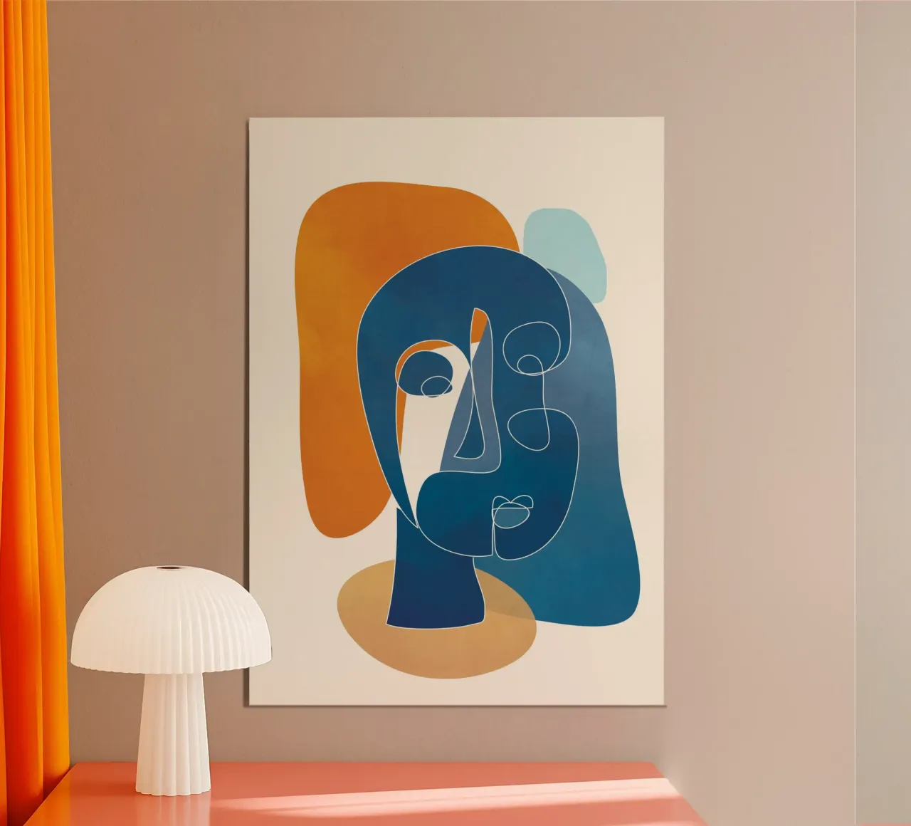 Abstract Mask Design 3 poster con telaio in legno da cityart