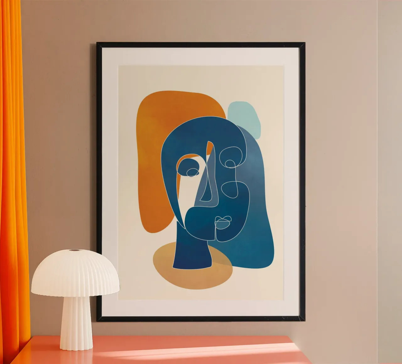 Abstract Mask Design 3 poster con telaio in legno da cityart