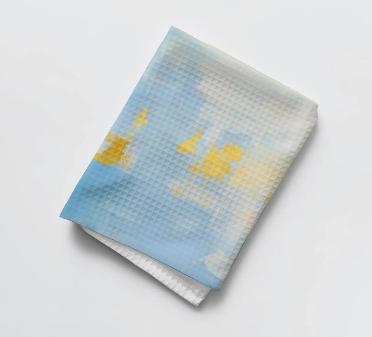 Bleu-or abstrait - tableau minimaliste torchon de Euphoria Theresa