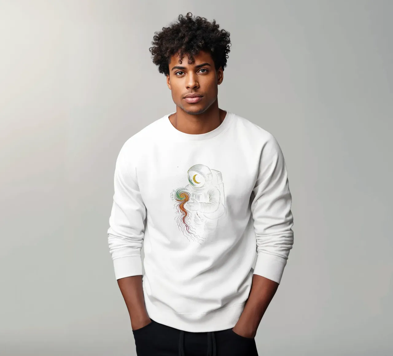 Astronaut & Swirling Galaxy felpa da BadrBrand