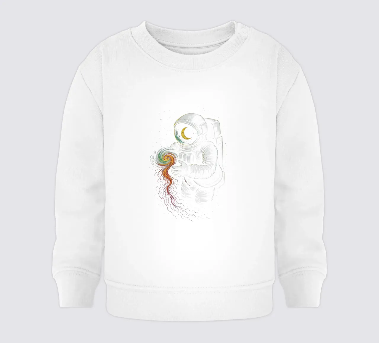 Astronaut & Swirling Galaxy felpa neonato da BadrBrand