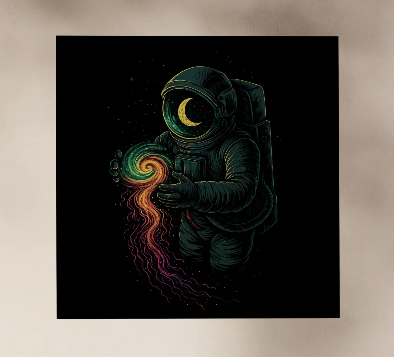 Astronaut & Swirling Galaxy pellicola backlit da BadrBrand