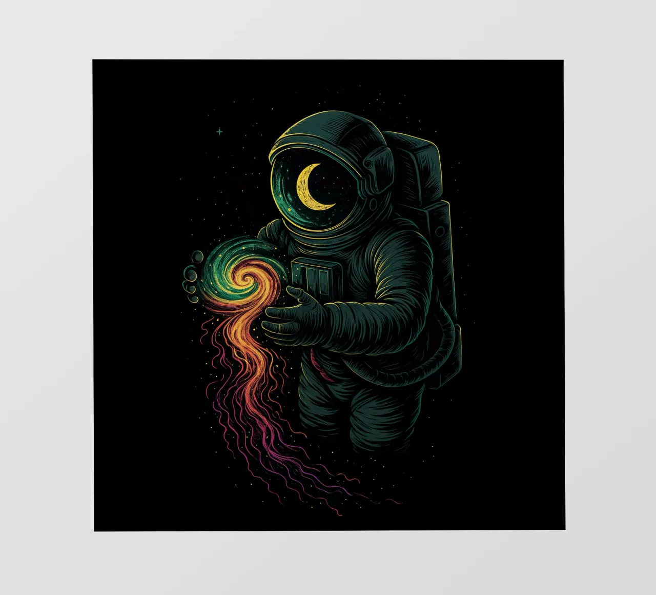 Astronaut & Swirling Galaxy pellicola backlit da BadrBrand
