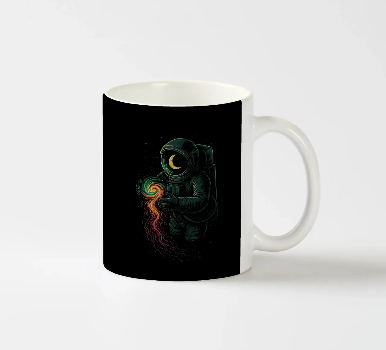 Astronaut & Swirling Galaxy tazza in ceramica da BadrBrand