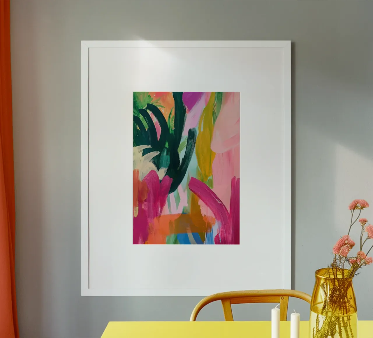 Levendige tropen - abstracte vreugde in kleur poster van Euphoria Theresa