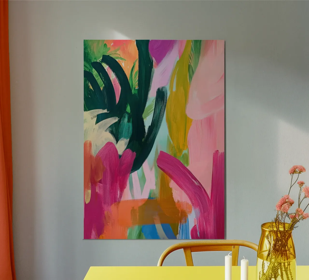 Levendige tropen - abstracte vreugde in kleur poster van Euphoria Theresa