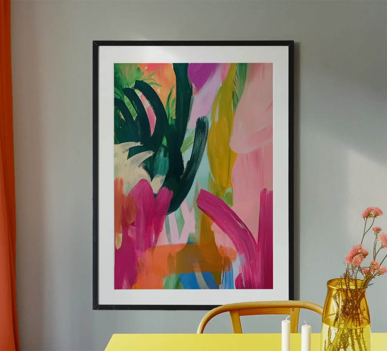 Levendige tropen - abstracte vreugde in kleur poster van Euphoria Theresa