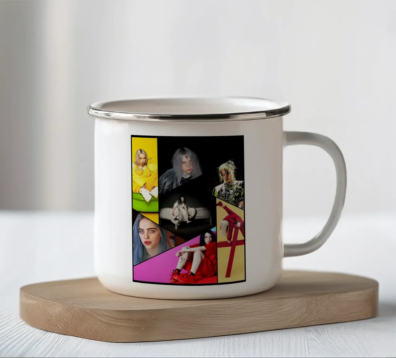Collage di Billie Eilish tazza in smalto da shiners
