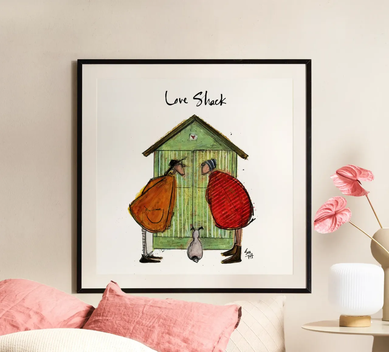 Amore Shack sam toft poster con telaio in alluminio da Cummings