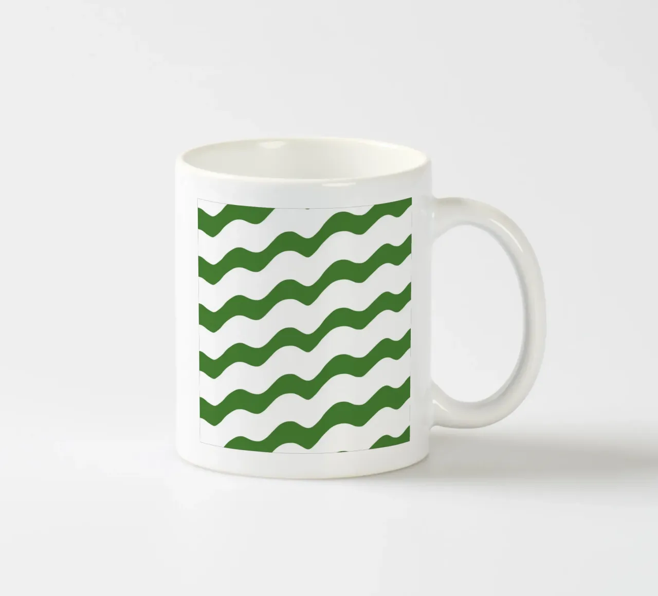 Waves pattern 14 ceramic mug by Little Dean