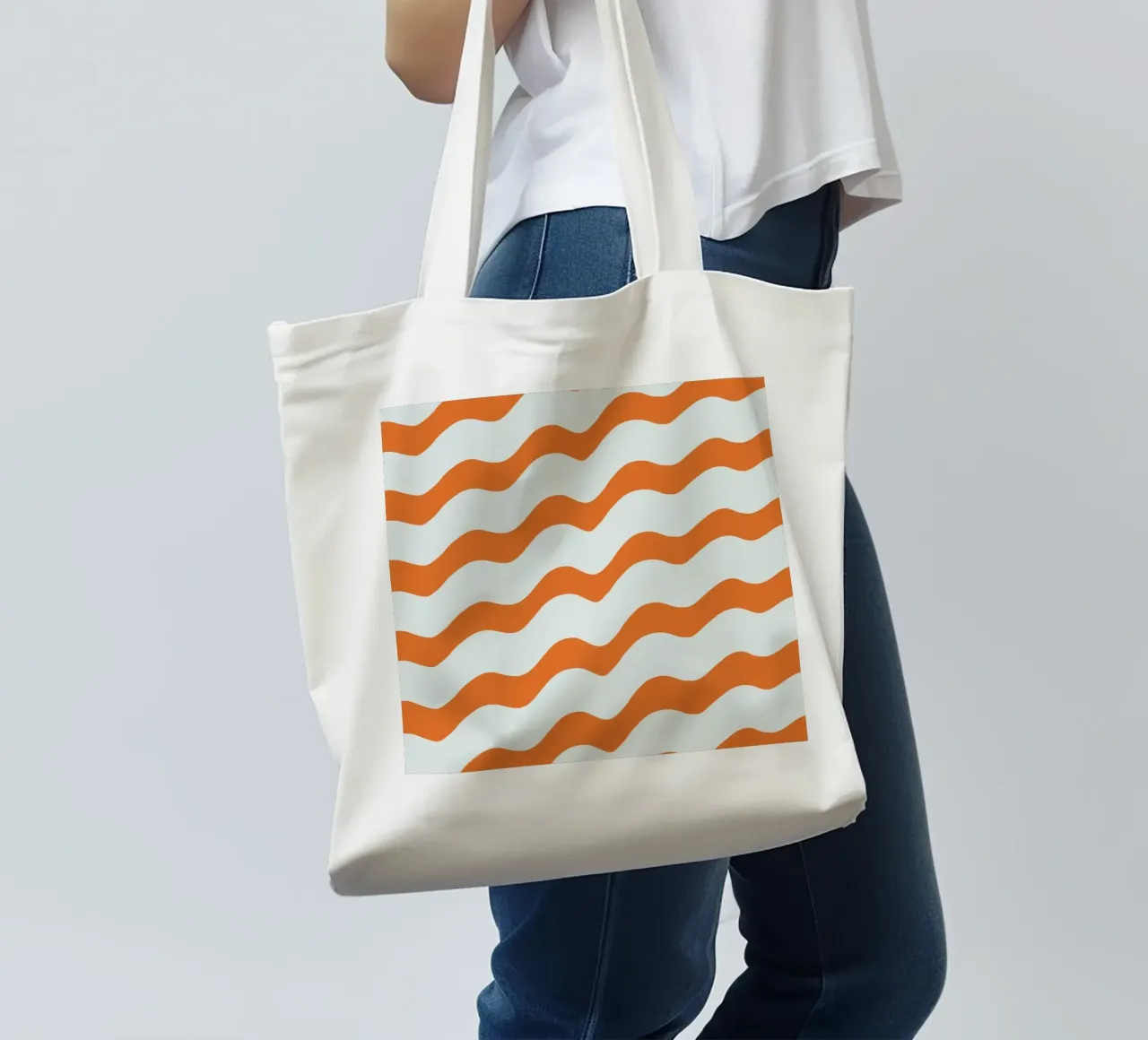 Waves pattern 16 tote bag by Little Dean
