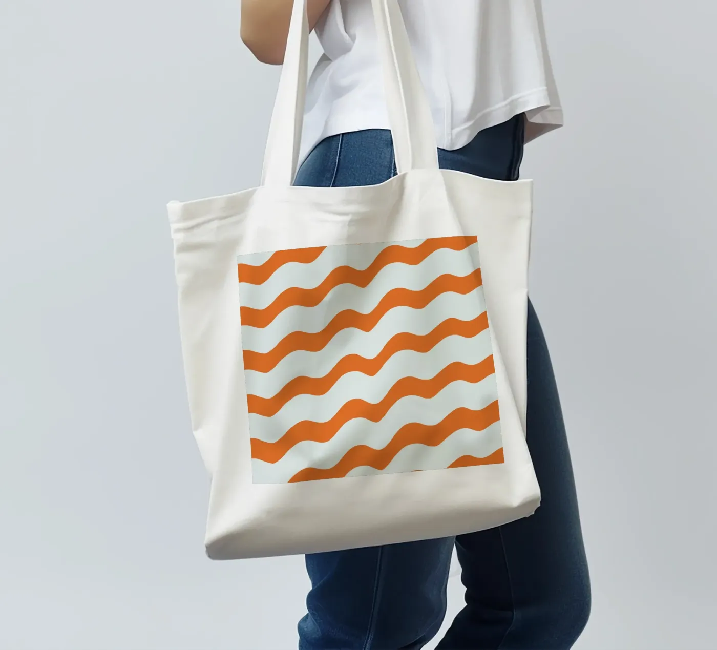 Waves pattern 16 tote bag by Little Dean