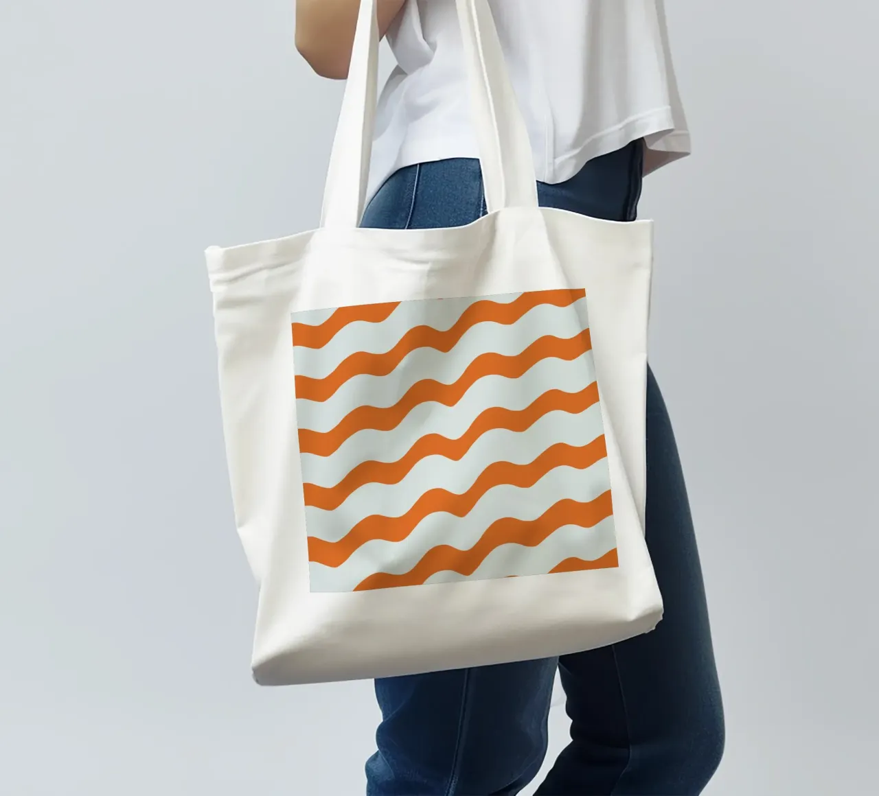 Waves pattern 16 tote bag by Little Dean