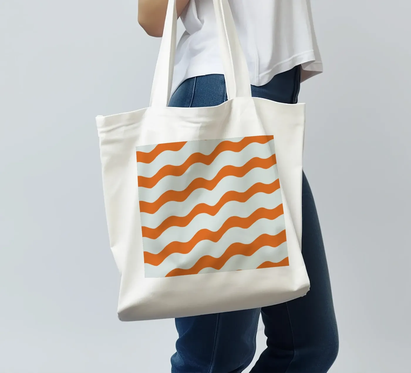 Waves pattern 16 tote bag by Little Dean
