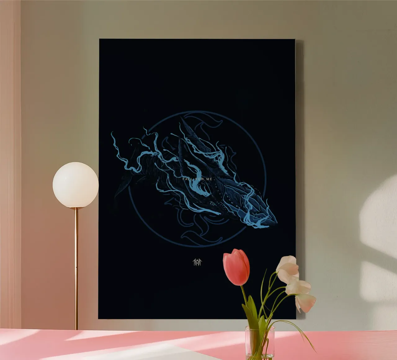 Sleep Token Abstract canvas met Baklijst van shiners