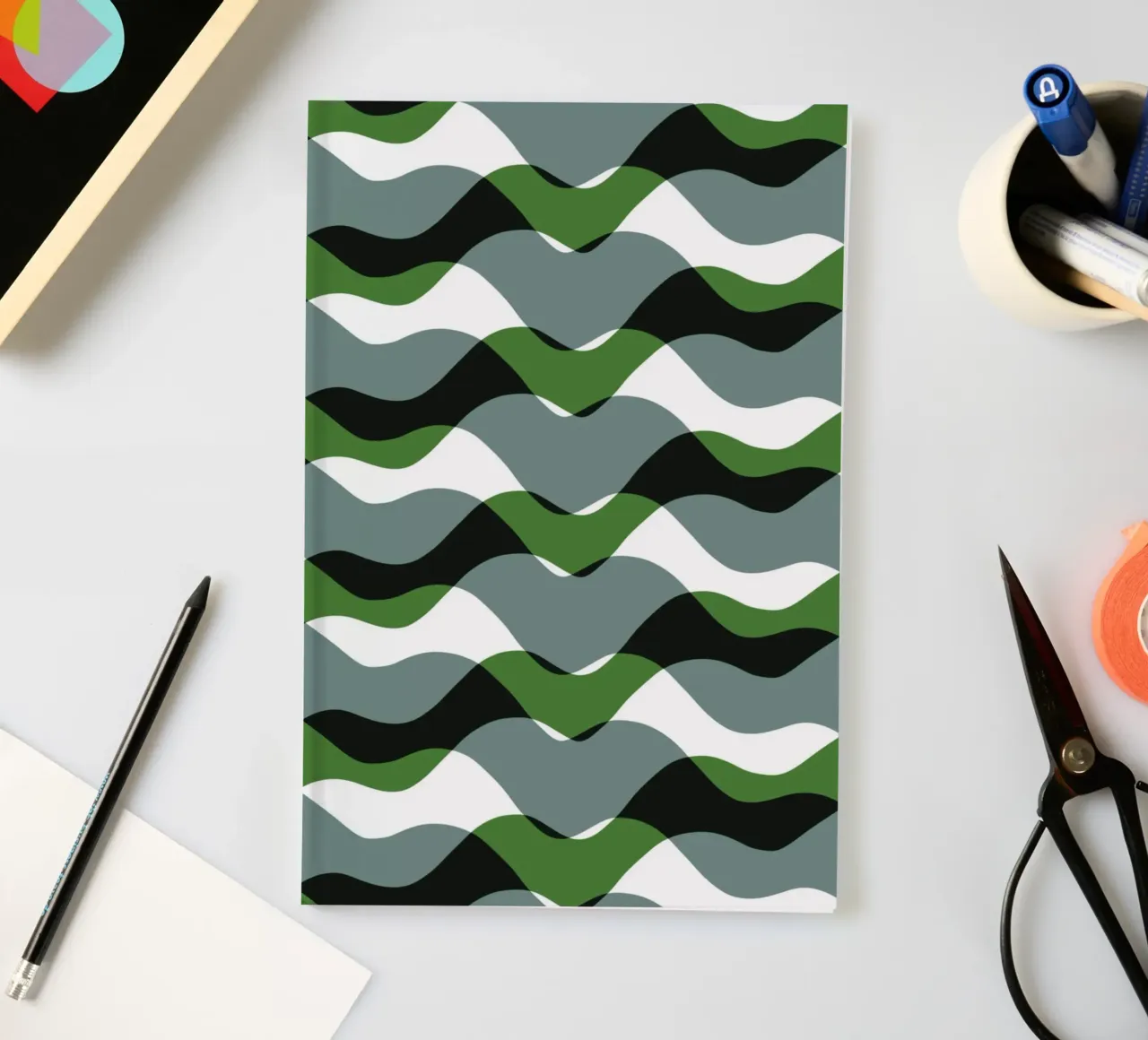Waves pattern 20 notebook by Little Dean