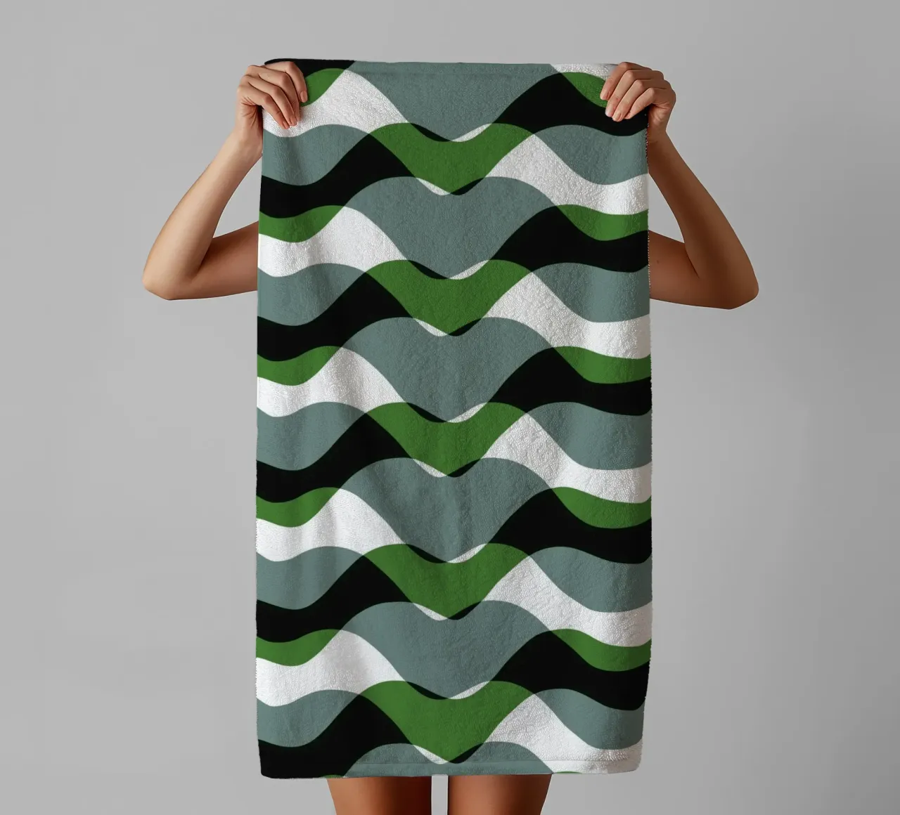 Waves pattern 20 towel by Little Dean