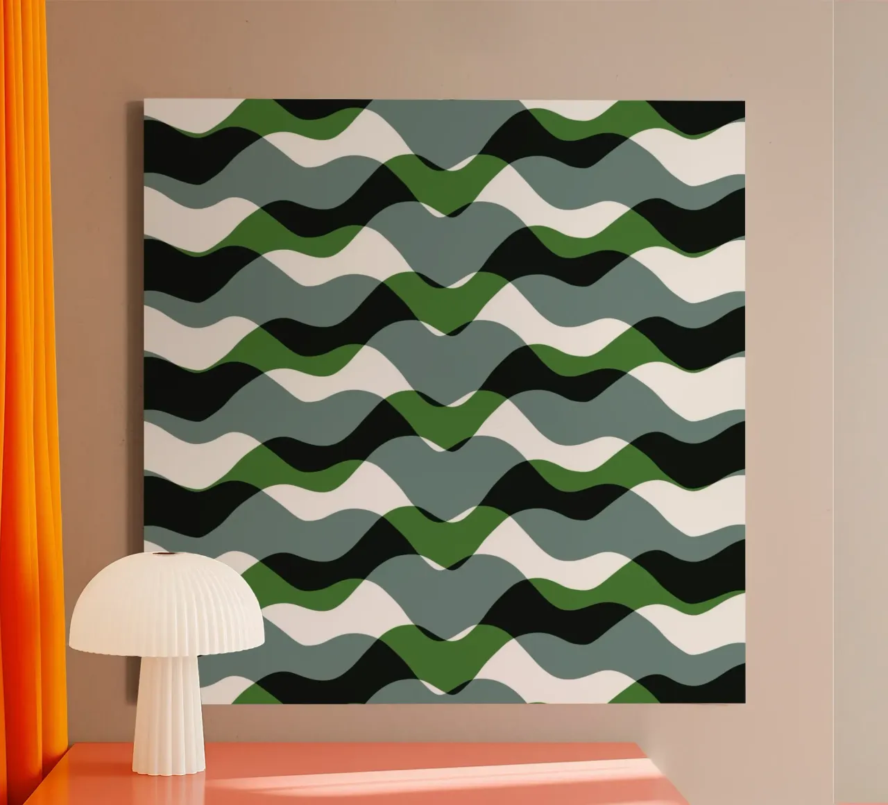 Waves pattern 20 canvas with Floater frame by Little Dean