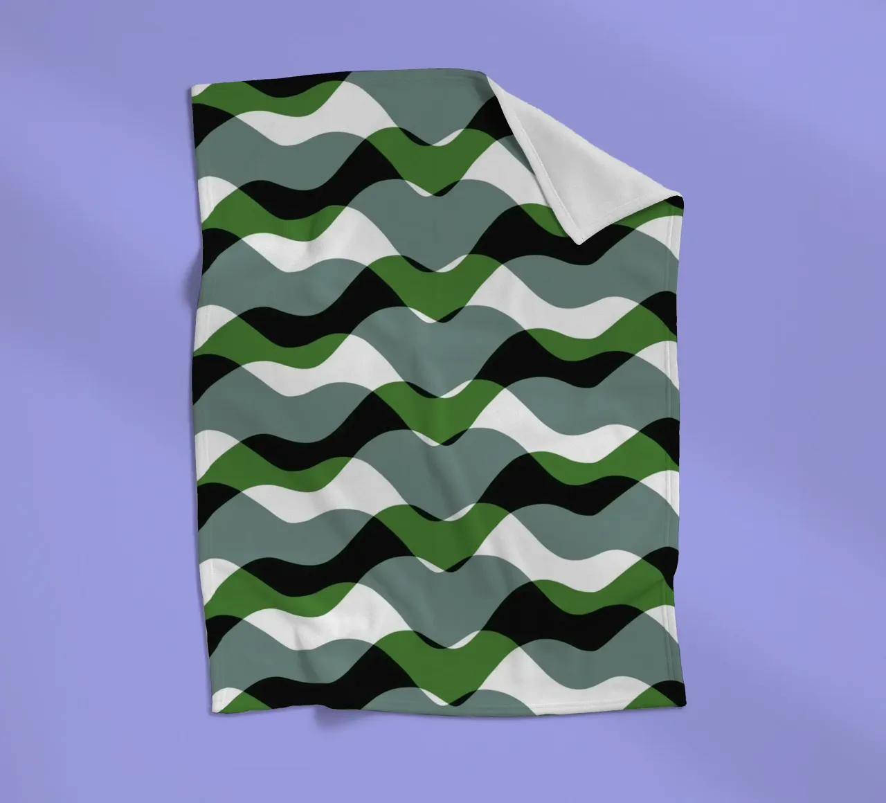 Waves pattern 20 fleece blanket by Little Dean