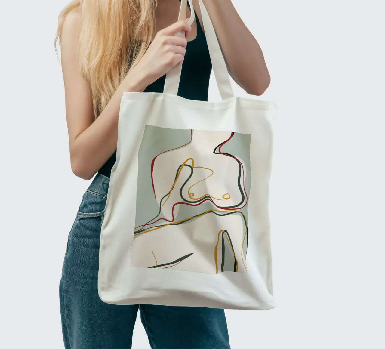 Abstract Thought Movement 1 borsa in juta da Nadjaa