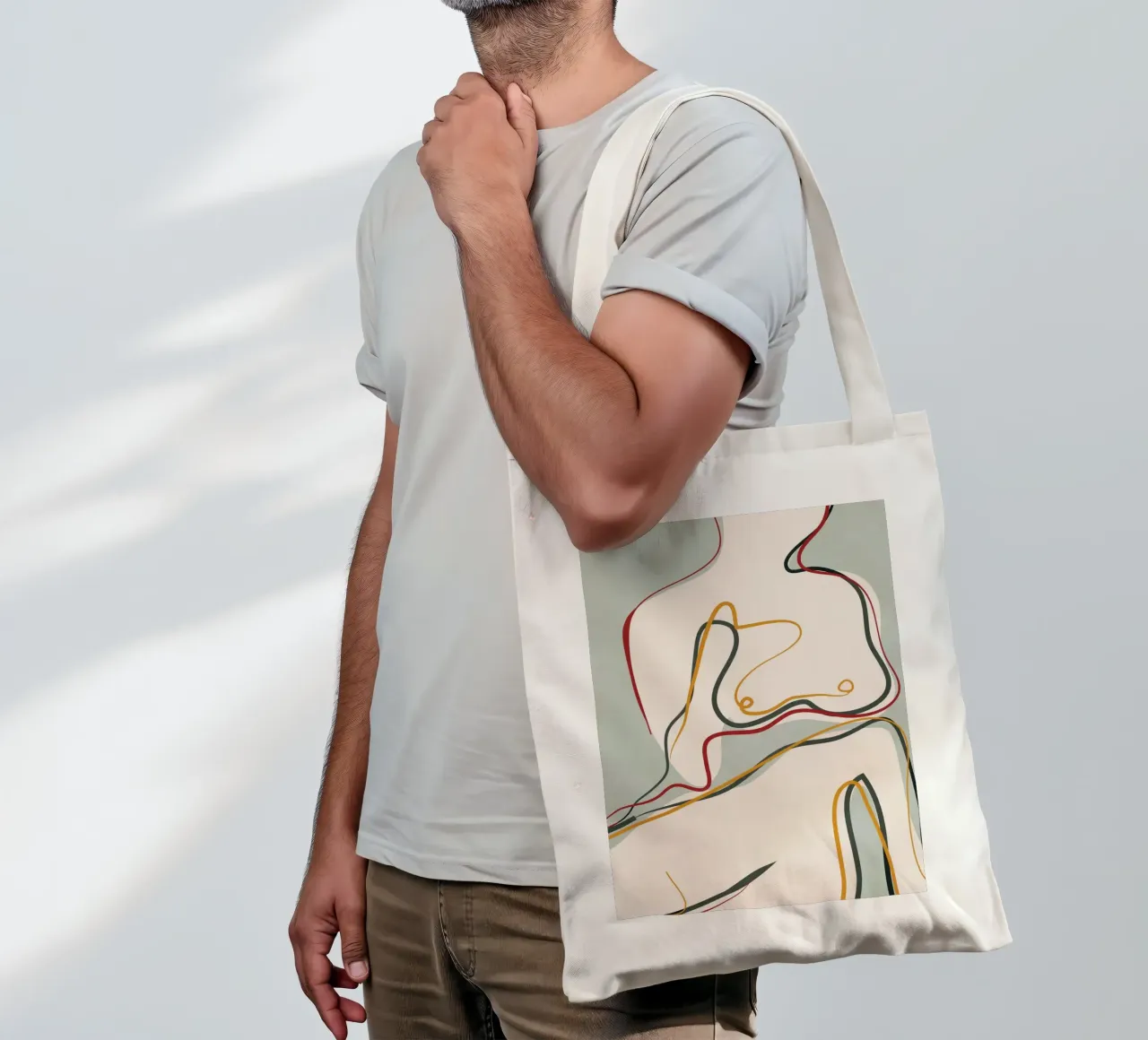 Abstract Thought Movement 1 borsa in juta da Nadjaa