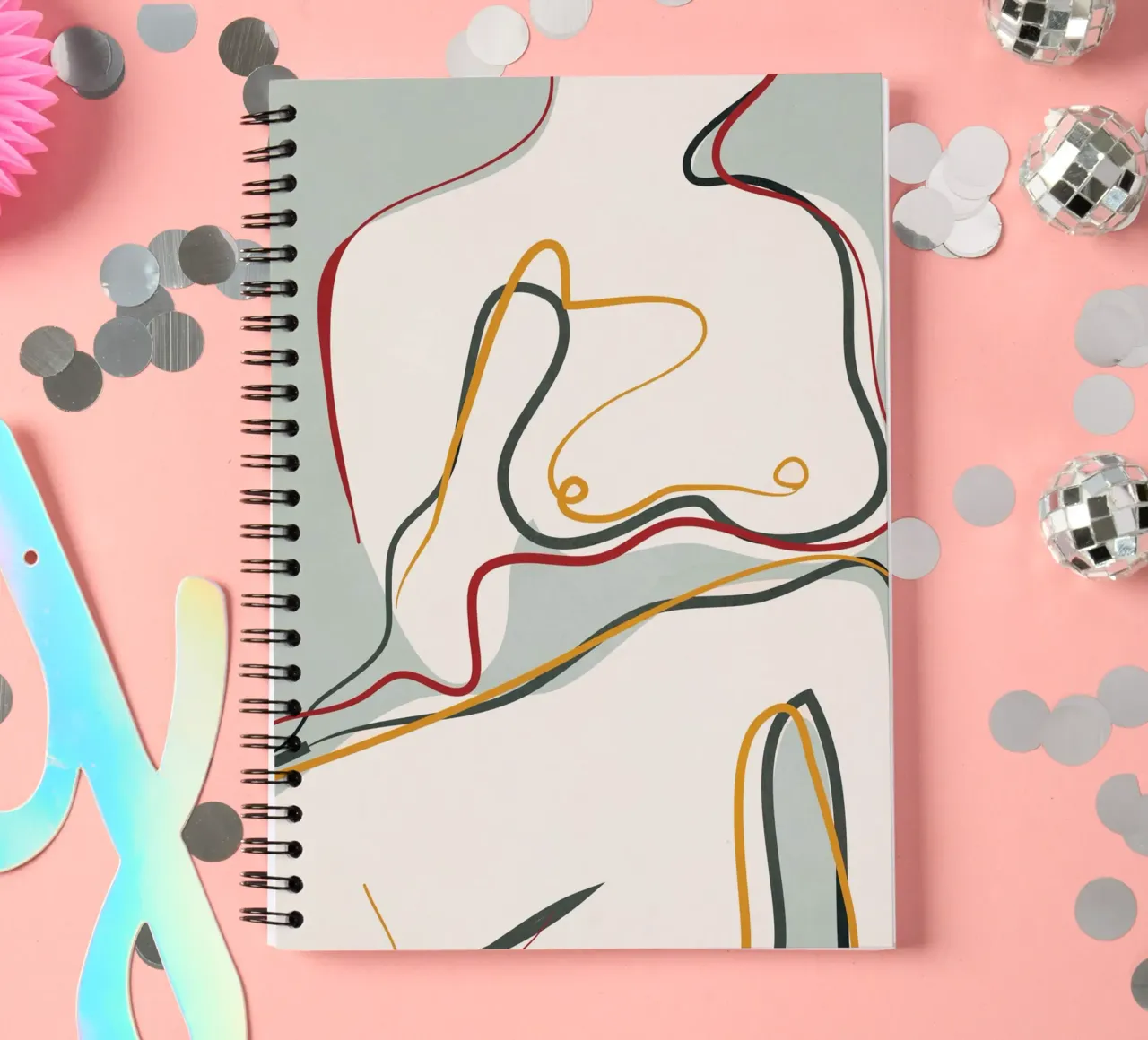 Abstract Thought Movement 1 spiral notebook by Nadjaa