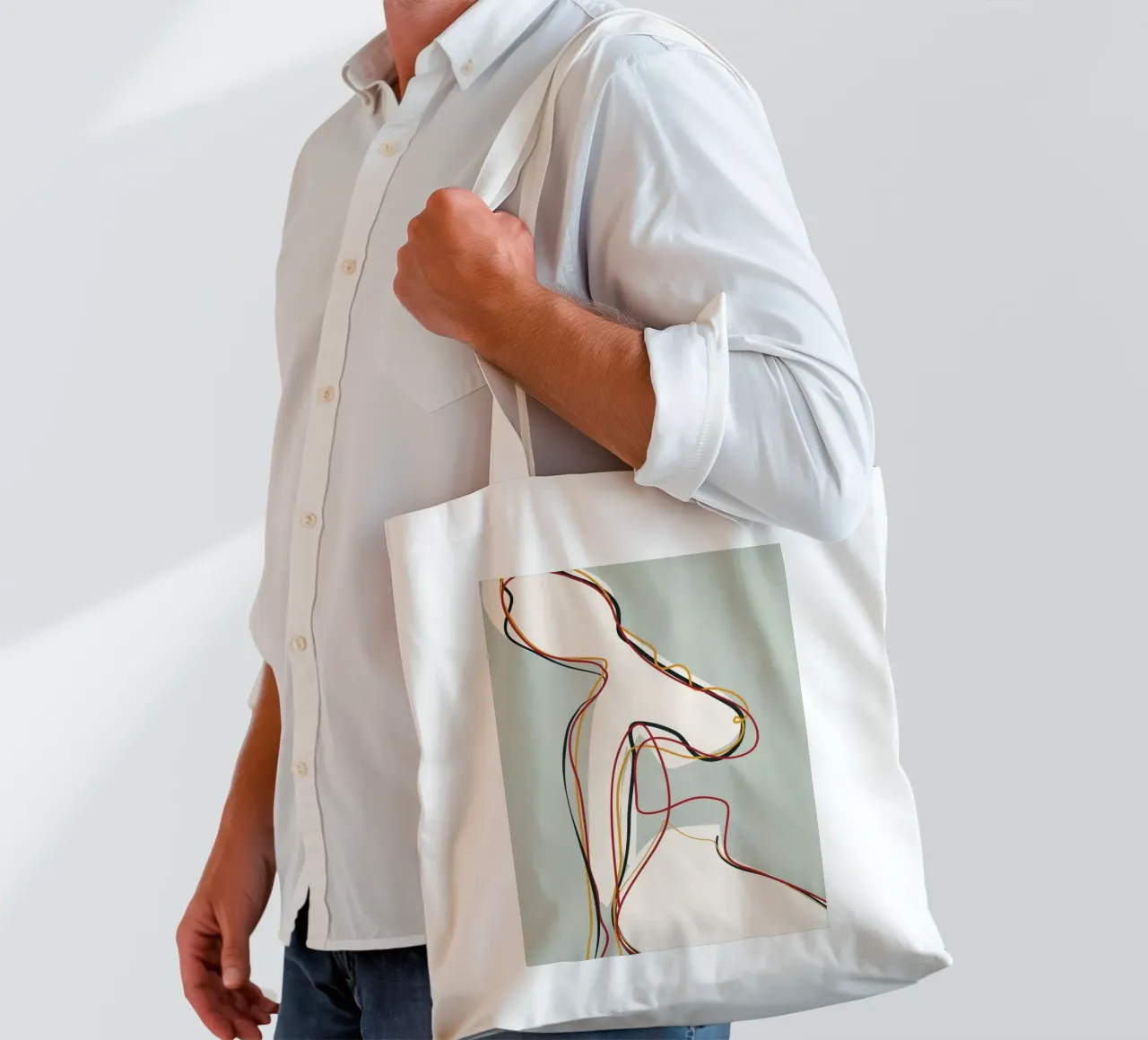Abstract Thought Movement 2 borsa in juta da Nadjaa
