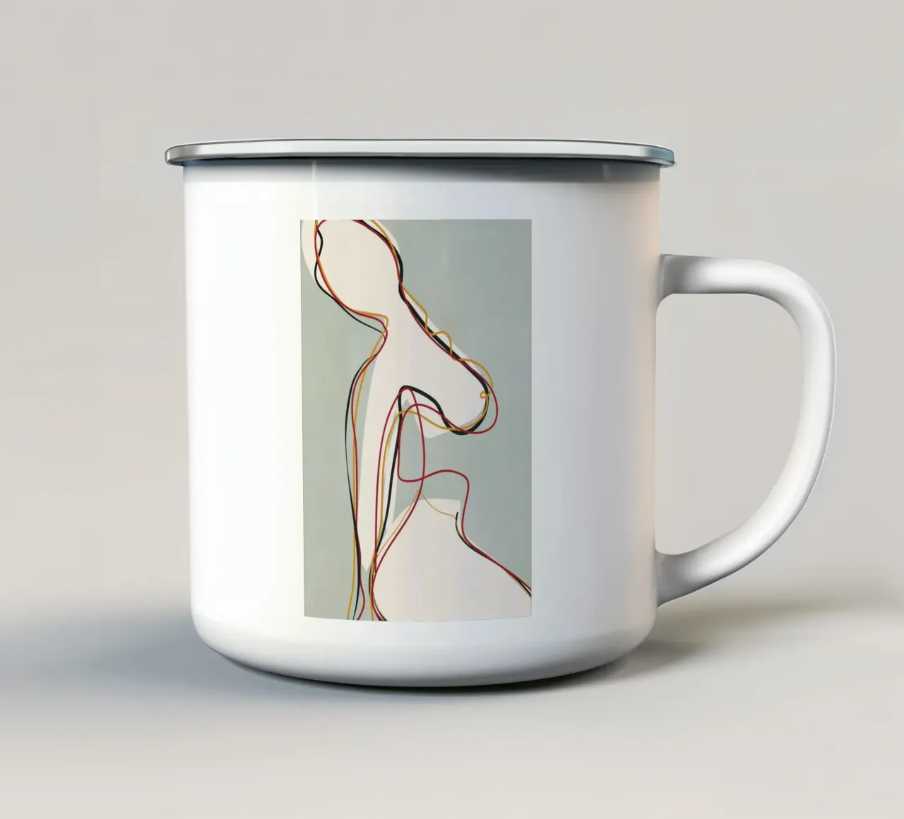 Abstract Thought Movement 2 enamel mug by Nadjaa