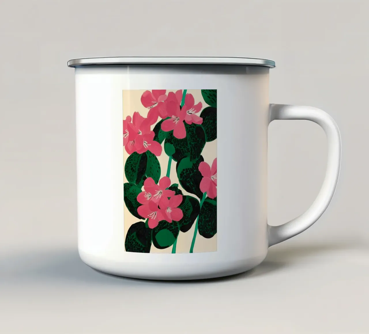 Azalea Blossoms with Jade Leaves emaille mok van Flow Line