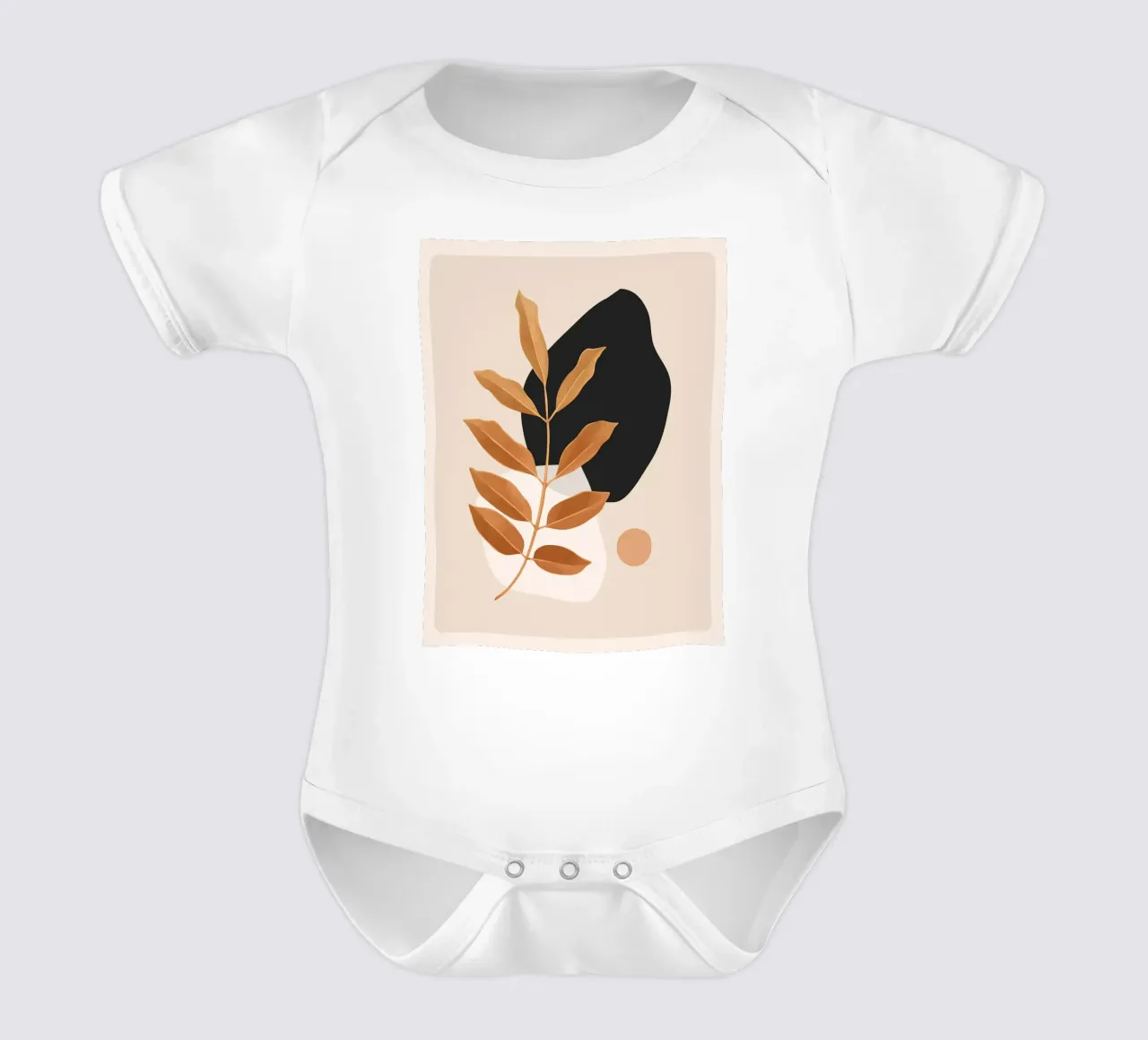 Abstracte Kunst Minimal Plant 38 babyrompertje korte mouwen van ThingDesign