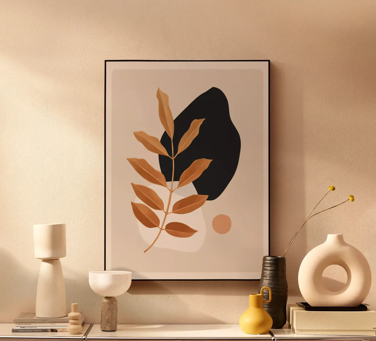 Abstrakte Kunst Minimal Pflanze 38 Alu-Dibond von ThingDesign